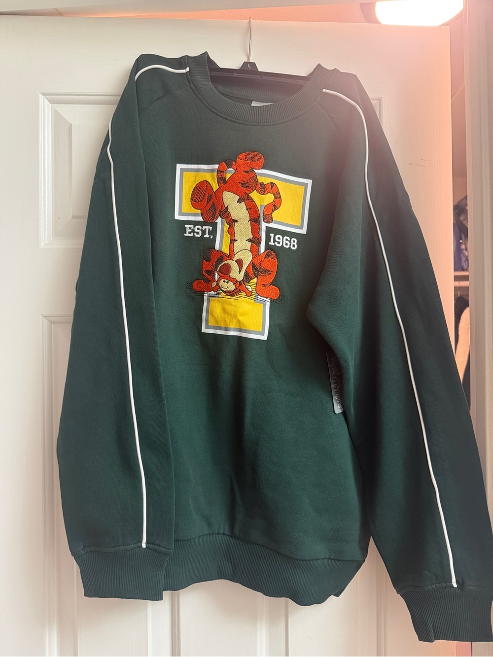 Disneyland Dark Green Sweatshirt with Tigger Graphic crewneck